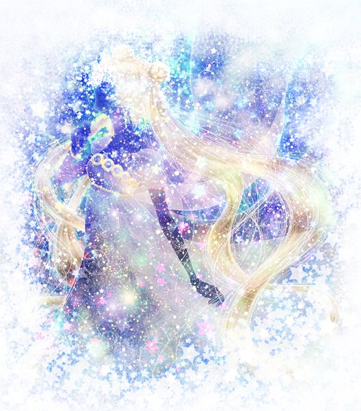 Аниме картинка 1100x1250 с красавица-воин сейлор мун toei animation princess serenity один (одна) длинные волосы высокое изображение светлые волосы два хвостика пучок волос (пучки волос) тёмная кожа синяя кожа девушка платье звезда (звёзды)