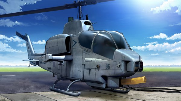 イラスト 1280x720 と グリザイアの果実 wide image game cg 空 cloud (clouds) 武器 helicopter