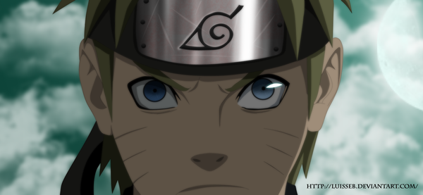 Anime picture 1500x693 with naruto studio pierrot naruto (series) uzumaki naruto luisseb single short hair blue eyes blonde hair wide image cloud (clouds) night sky coloring facial mark light close-up face whisker markings jinchuriki boy