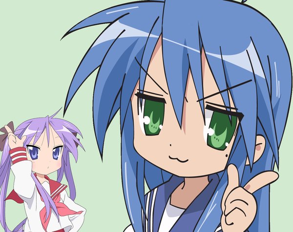 Anime picture 1240x984 with lucky star kyoto animation izumi konata hiiragi kagami girl