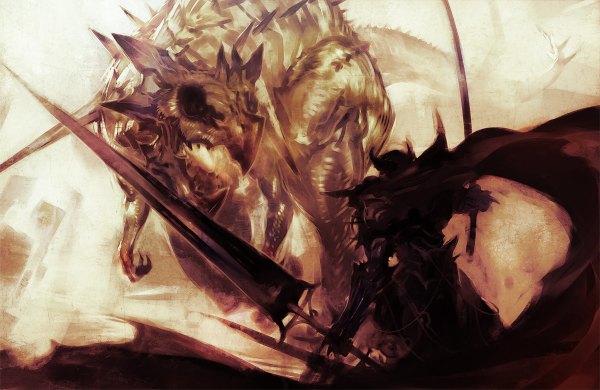 Anime picture 1200x780 with sword dragon tagme
