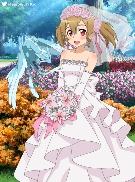 Anime picture 3508x4724 with sword art online a-1 pictures silica pina (sao) eufoniuz single tall image looking at viewer blush fringe highres short hair breasts open mouth smile hair between eyes red eyes brown hair standing twintails