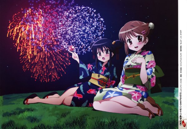 Anime picture 4049x2797 with shakugan no shana j.c. staff shana yoshida kazumi highres fireworks festival girl
