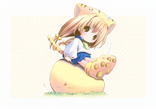 Anime picture 2650x1860 with di gi charat madhouse puchiko pop highres scan loli chibi