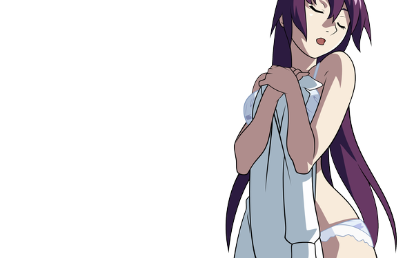 Anime picture 2560x1600 with bakemonogatari shaft (studio) monogatari (series) senjougahara hitagi highres wide image transparent background vector