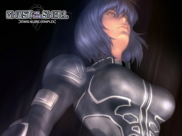 Anime picture 1600x1200 with ghost in the shell production i.g kusanagi motoko highres purple hair wallpaper