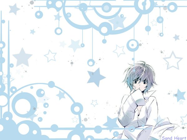 Anime picture 1024x768 with death note madhouse white hair star (symbol) tagme