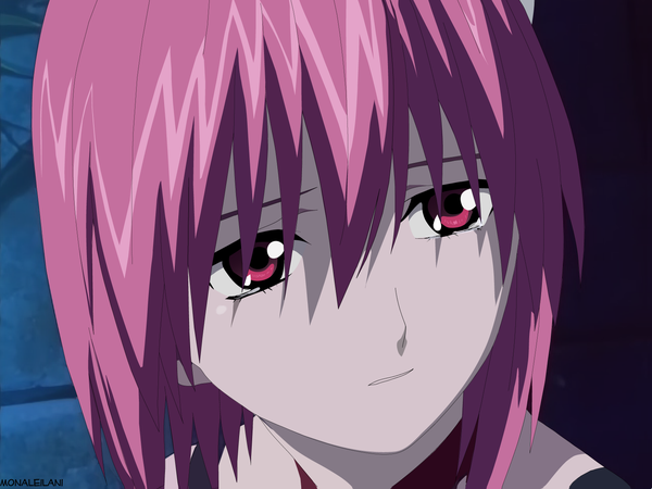 Anime picture 1600x1200 with elfen lied arms corporation lucy single short hair pink hair pink eyes inscription tears vector crying girl