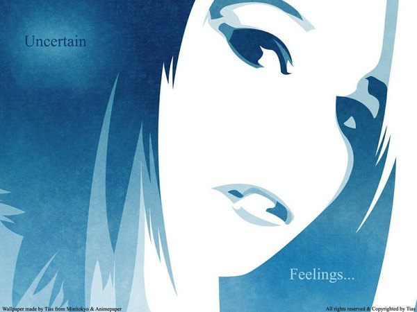 Anime picture 1024x768 with original tias single simple background white background blue hair inscription close-up girl
