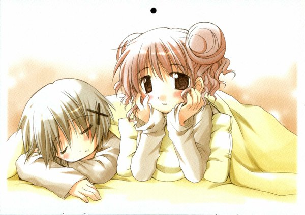 Anime picture 1600x1131 with hidamari sketch shaft (studio) yuno hiro sleeping x hair ornament