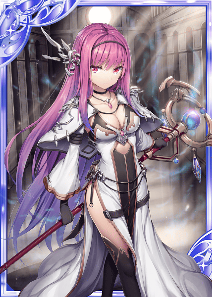 Anime-Bild 640x896 mit shinkai no valkyrie aisling (shinkai no valkyrie) akkijin single long hair tall image looking at viewer fringe breasts hair between eyes red eyes standing holding payot pink hair cleavage indoors sunlight wide sleeves side slit