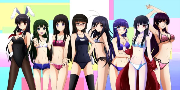 Anime picture 2500x1250 with precure hyouka smile precure! accel world kore wa zombie desu ka? sankarea tasogare otome x amnesia miniskirt pirates natsuiro kiseki sunrise (studio) kyoto animation toei animation studio deen silver link chitanda eru kuroyukihime aoki reika sanka rea kanoe yuuko chiaki kurihara