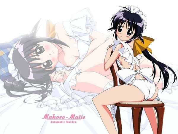 Anime picture 1024x768 with mahoromatic andou mahoro light erotic nearly naked apron apron