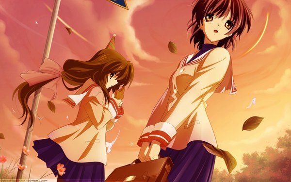 Anime picture 1920x1200 with clannad key (studio) furukawa nagisa ibuki fuuko highres wide image