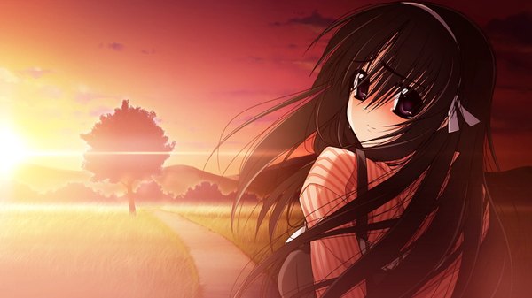 Anime picture 1600x900 with mari demon (game) black hair wide image game cg girl