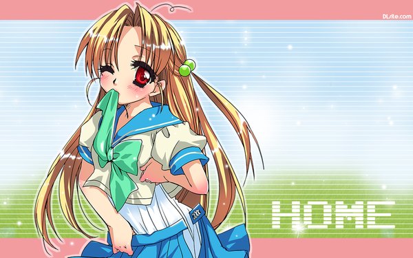 Anime picture 1920x1200 with dlsite.com highres wide image holding mouth hold undressing ribbon in mouth uniform school uniform serafuku