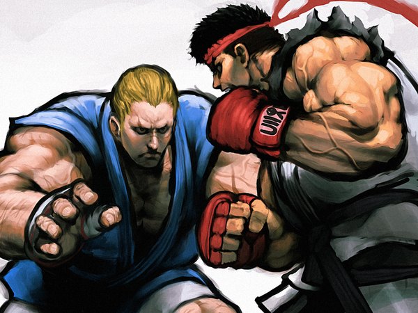 Anime picture 1600x1200 with street fighter ryu (street fighter) abel cozy highres france boy gloves tagme