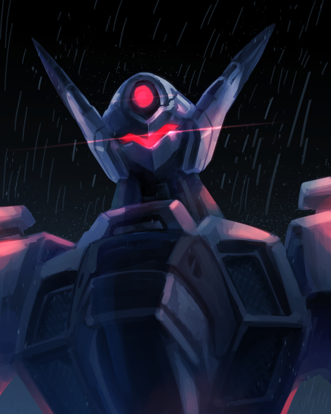 Anime picture 2000x2500 with kidou keisatsu patlabor tagme (character) ishiyumi tall image highres simple background night glowing rain no people science fiction mecha