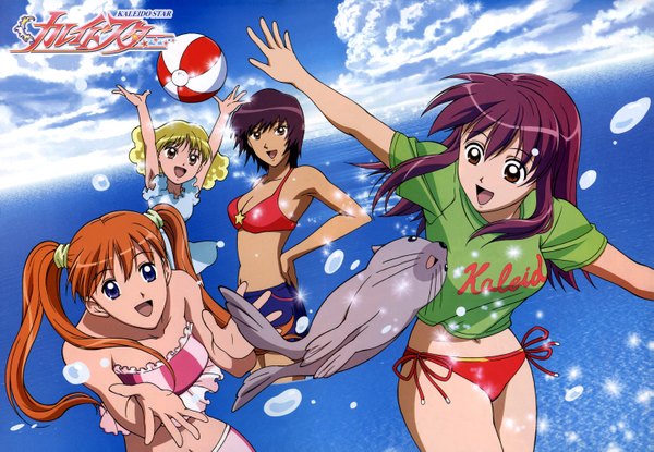 Anime picture 3005x2082 with kaleido star gonzo naegino sora highres swimsuit bikini red bikini marion benigni anna heart mia guillem