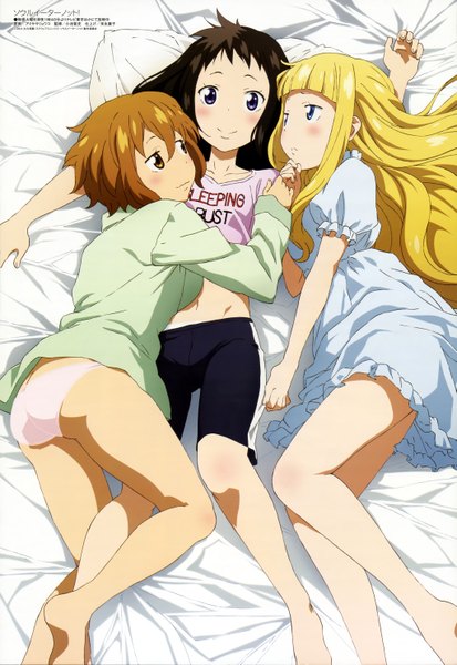 Anime picture 4082x5930 with soul eater not! megami magazine tatane meme anya hepburn harudori tsugumi amisaki ryouko long hair tall image blush highres short hair blue eyes light erotic black hair blonde hair smile brown hair multiple girls brown eyes absurdres