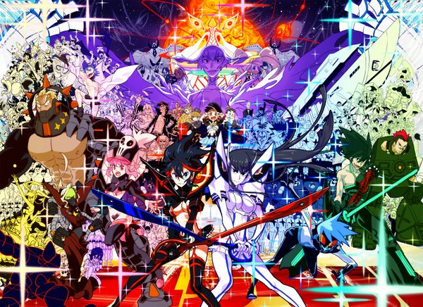 Anime picture 3300x2400 with kill la kill studio trigger matoi ryuuko kiryuuin satsuki jakuzure nonon mankanshoku mako gamagoori ira sanageyama uzu inumuta houka harime nui mikisugi aikurou kiryuuin ragyou guts (kill la kill) mankanshoku sukuyo mankanshoku matarou iori shirou mankanshoku barazou hakodate omiko soroi mitsuzou takaharu fukuroda