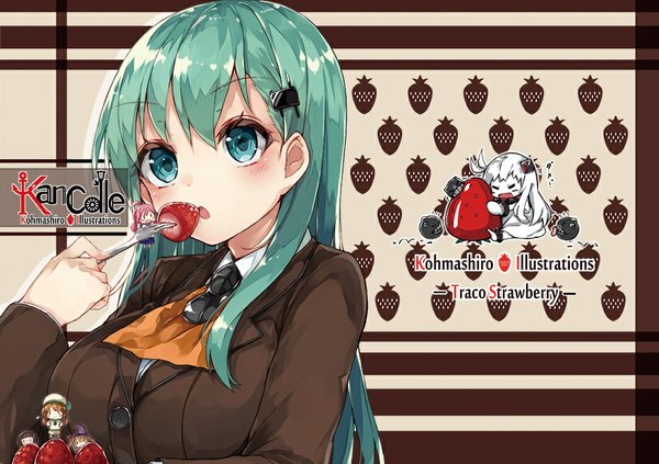 Anime picture 1000x706 with kantai collection suzuya heavy cruiser kirishima battleship northern ocean hime kuma light cruiser akashi repair ship majokko (kantai collection) kou mashiro long hair blush fringe short hair breasts open mouth blue eyes black hair blonde hair brown hair sitting multiple girls