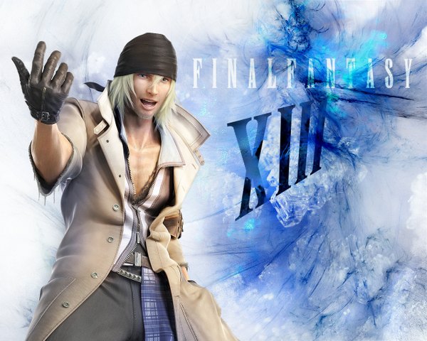 Anime picture 1280x1024 with final fantasy final fantasy xiii square enix snow villiers short hair blonde hair realistic boy gloves bandana