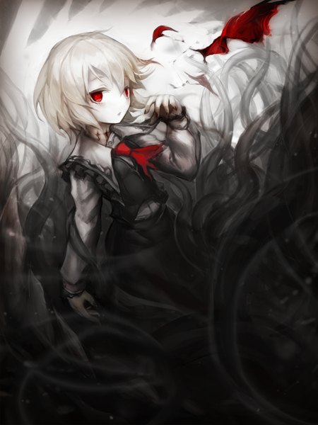 Anime picture 1000x1333 with touhou rumia spark621 single tall image fringe short hair blonde hair hair between eyes red eyes girl ascot