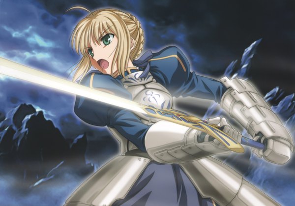 Anime picture 4724x3300 with fate (series) fate/stay night studio deen type-moon artoria pendragon (all) saber highres