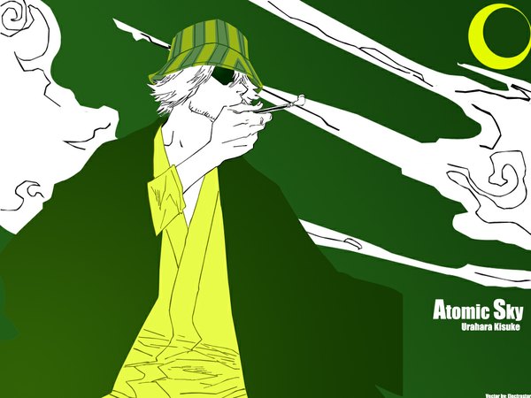 Anime picture 1024x768 with bleach studio pierrot urahara kisuke green background tagme