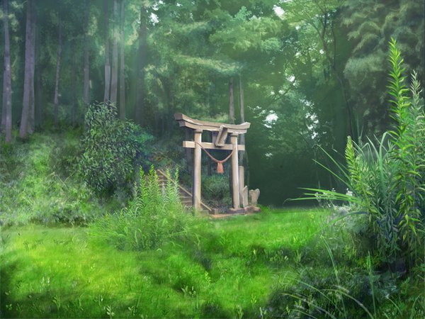 Anime picture 800x600 with original geshi outdoors no people landscape scenic plant (plants) tree (trees) forest torii