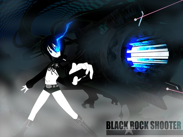 Anime picture 1600x1200 with black rock shooter black rock shooter (character) twintails girl tagme