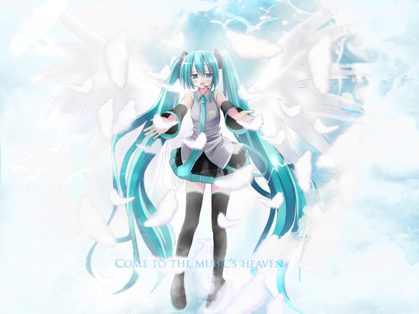 Anime picture 1400x1050 with vocaloid hatsune miku full body girl tagme