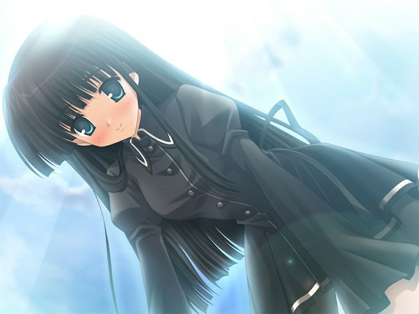 Anime picture 1024x768 with eternal sky torii sakune long hair blue eyes black hair game cg girl