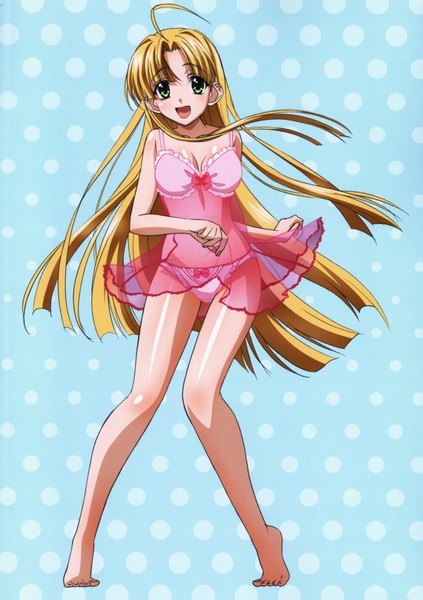 Anime picture 4878x6922 with highschool dxd asia argento miyama zero mishima hiroji single long hair tall image blush highres open mouth light erotic blonde hair absurdres scan official art underwear only girl underwear panties lingerie