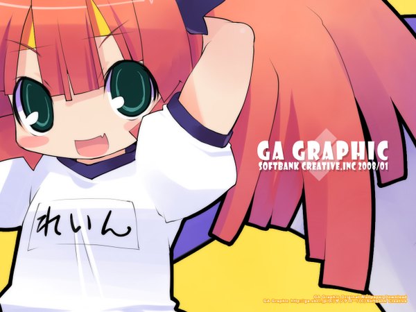 Anime picture 1280x960 with gagraphic magical rain chan zankuro green eyes red hair loli wallpaper girl