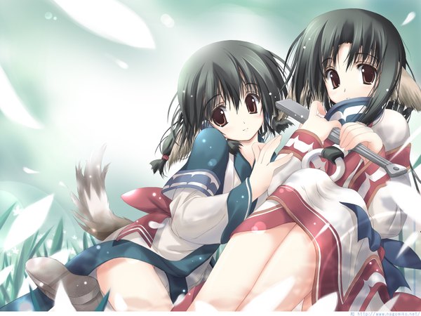 Anime picture 1600x1200 with utawareru mono eruruw nagomi animal ears tail cat girl girl