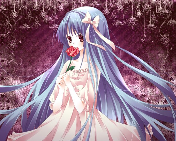 Anime picture 1280x1024 with vocaloid hatsune miku long hair red eyes blue hair girl
