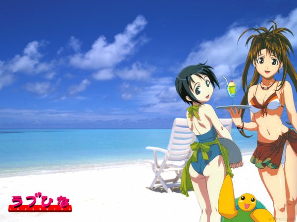 Anime picture 1024x768 with love hina narusegawa naru light erotic girl swimsuit