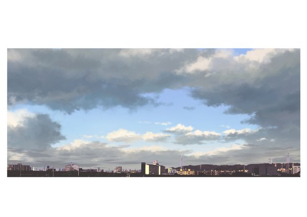 イラスト 1433x1013 と オリジナル ハリケーン 空 cloud (clouds) city horizon cityscape no people framed scenic 建物 送電線 超高層ビル