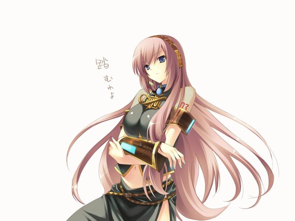 Anime picture 1280x960 with vocaloid megurine luka white background girl tagme