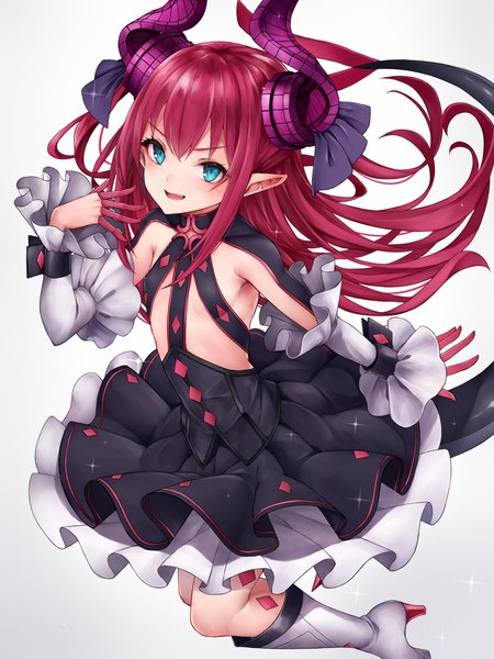 Anime picture 1500x2000 with fate (series) fate/extra fate/extra ccc elizabeth bathory (fate) (all) elizabeth bathory (fate) snm (sunimi) single long hair tall image looking at viewer blush fringe breasts open mouth blue eyes light erotic simple background hair between eyes payot pink hair