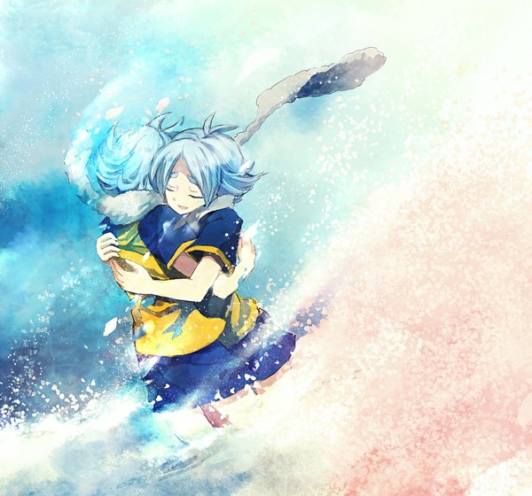 Anime picture 900x841 with inazuma eleven fubuki shirou fubuki atsuya aofujiake short hair smile blue hair ahoge eyes closed parted lips multiple boys hug eyebrows siblings twins brothers boy uniform scarf 2 boys