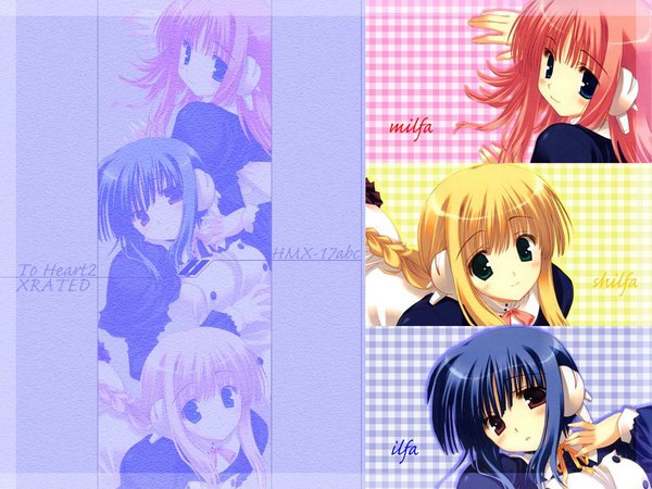 Anime picture 1024x768 with to heart 2 leaf (studio) kouno harumi ilfa silfa tagme