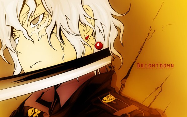 Anime picture 2560x1600 with d.gray-man allen walker highres wide image white hair scar boy sword