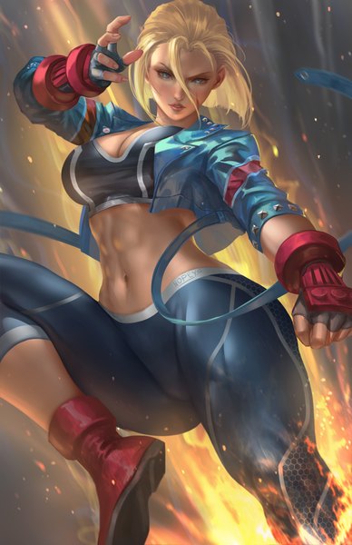 Anime-Bild 3300x5100 mit street fighter street fighter 6 capcom cammy white nopeys single tall image looking at viewer blush fringe highres short hair breasts blue eyes light erotic blonde hair hair between eyes large breasts signed absurdres