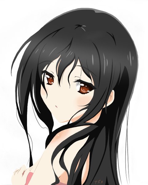 Anime picture 1995x2488 with accel world sunrise (studio) kuroyukihime single long hair tall image highres black hair simple background white background brown eyes girl