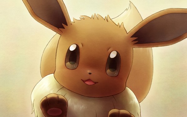 Anime picture 1280x800 with pokemon nintendo eevee single simple background wide image close-up brown background gen 1 pokemon animal pokemon (creature)