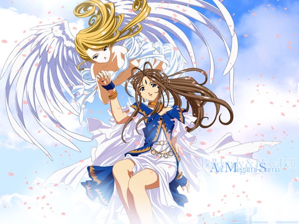 Anime picture 1600x1200 with aa megami-sama anime international company belldandy holy bell wings