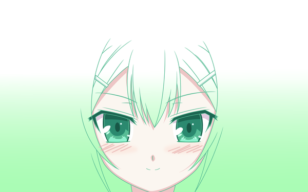 Anime picture 1920x1200 with baka to test to shoukanjuu silver link kinoshita hideyoshi blush highres wide image close-up vector otoko no ko green background blending boy